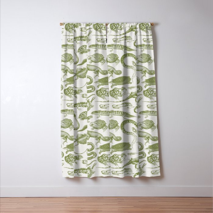 Reptiles and Amphibians Vintage Chic Monochromatic Pattern  Window Curtain Gallery Image 3