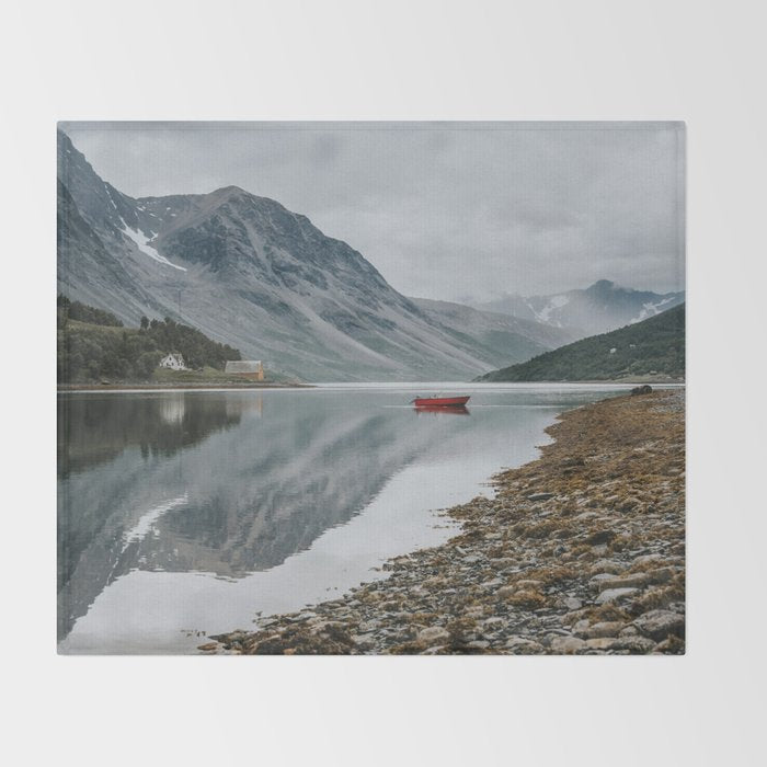 Norway I - Landscape and Nature Photography Throw Blanket Gallery Image 2