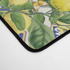 Sicilian Citrus, Mediterranean tiles, vintage lemons and orange fruit pattern Desk Mat Gallery Image 4
