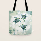 Swimming Together 3 - Sea Turtle  Tote Bag Gallery Image 1