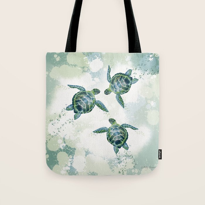 Swimming Together 3 - Sea Turtle  Tote Bag Gallery Image 1