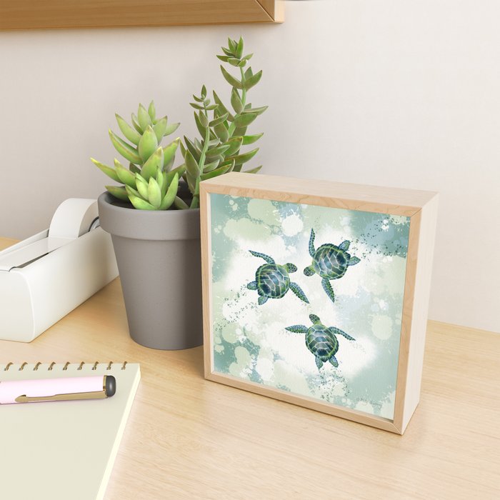 Swimming Together 3 - Sea Turtle  Mini Art Print Gallery Image 2