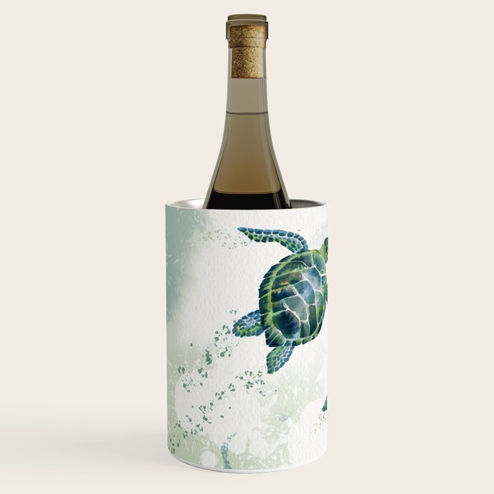 Swimming Together 3 - Sea Turtle  Wine Chiller Gallery Image 2