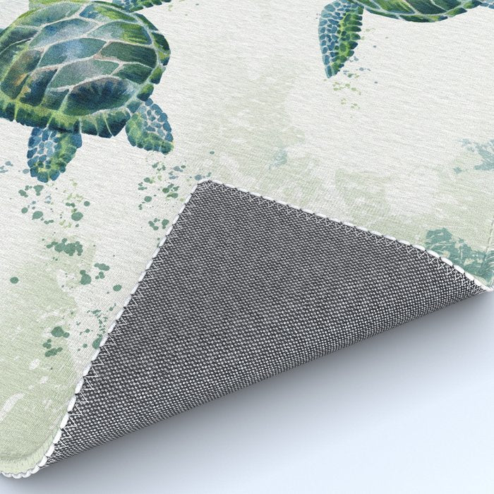 Swimming Together 3 - Sea Turtle  Rug Gallery Image 4