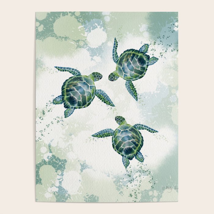 Swimming Together 3 - Sea Turtle  Poster Gallery Image 4