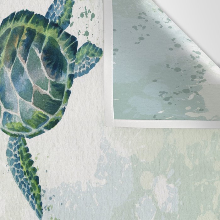 Swimming Together 3 - Sea Turtle  Wall Tapestry Gallery Image 3