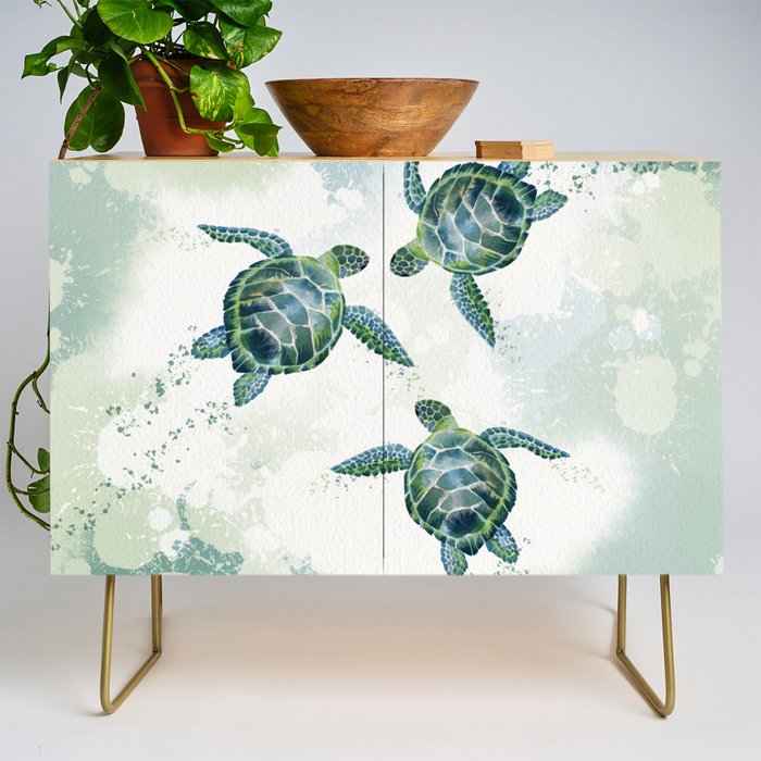 Swimming Together 3 - Sea Turtle  Credenza Gallery Image 1