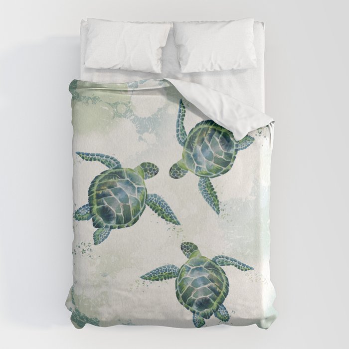 Swimming Together 3 - Sea Turtle  Duvet Cover Gallery Image 6