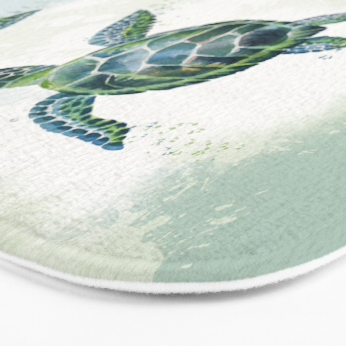 Swimming Together 3 - Sea Turtle  Bath Mat Gallery Image 3