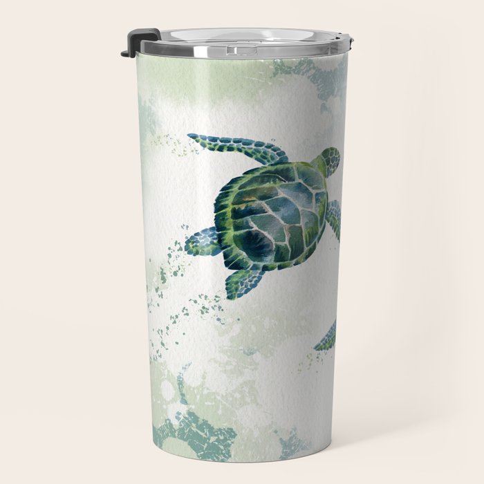 Swimming Together 3 - Sea Turtle  Travel Mug Gallery Image 3