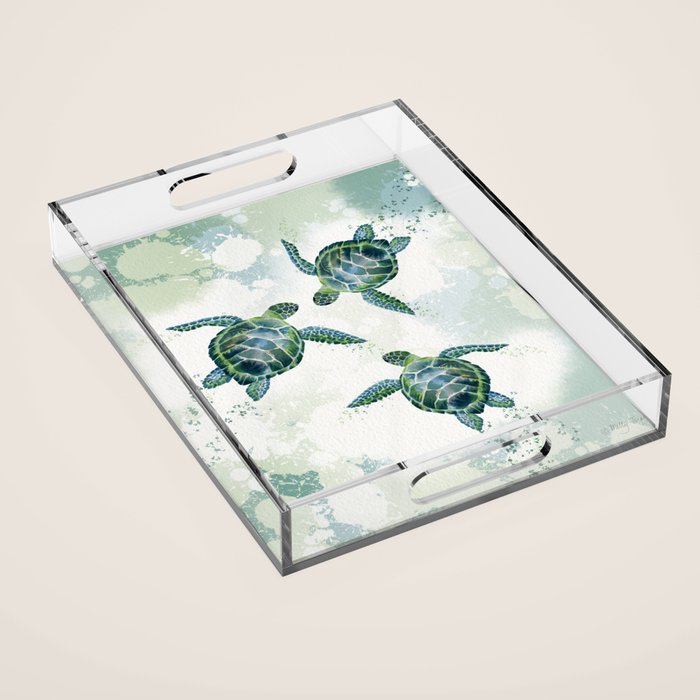 Swimming Together 3 - Sea Turtle  Acrylic Tray Gallery Image 1