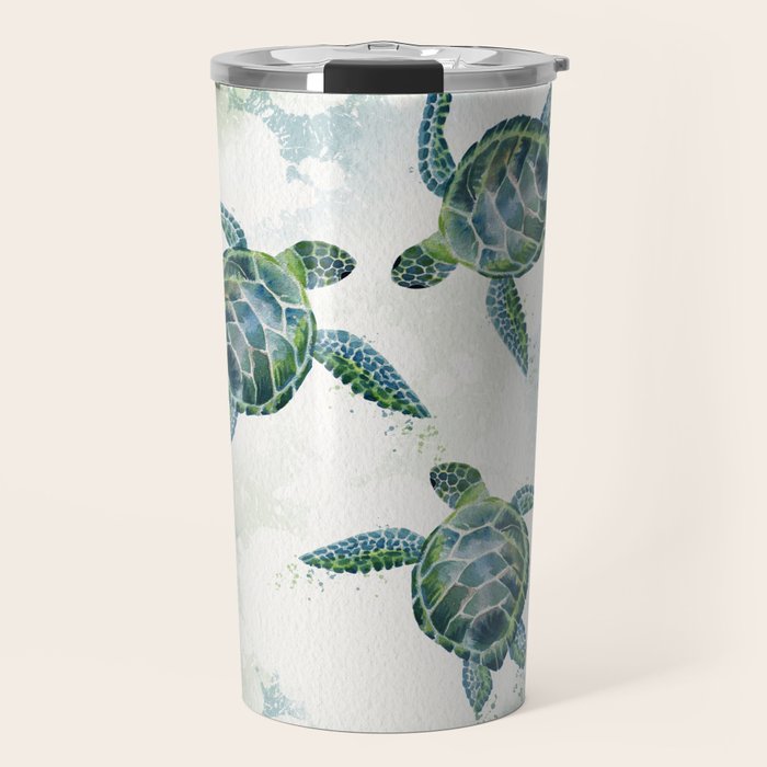 Swimming Together 3 - Sea Turtle  Travel Mug Gallery Image 1