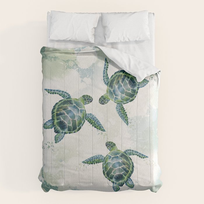 Swimming Together 3 - Sea Turtle  Comforter Gallery Image 6