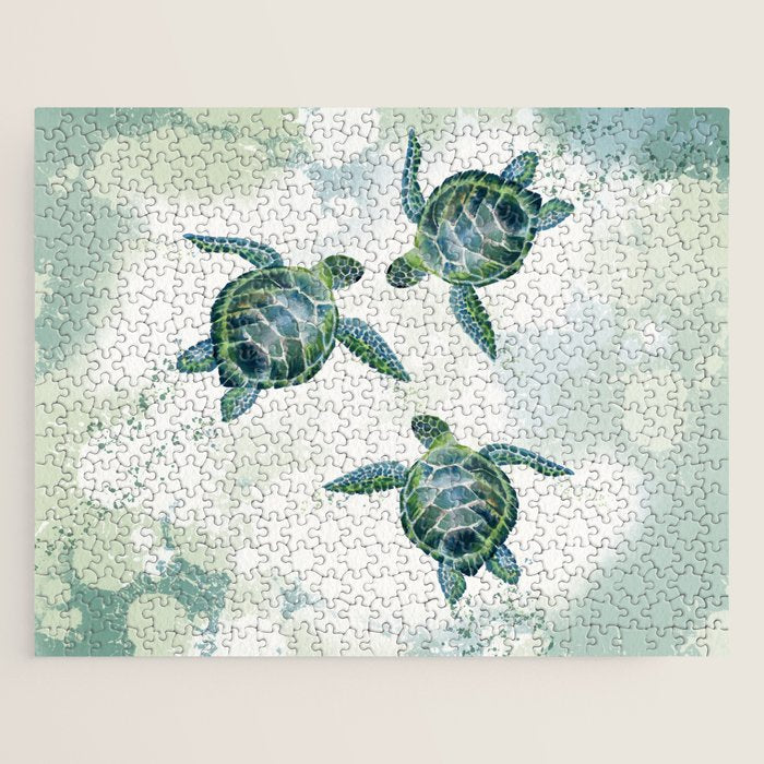 Swimming Together 3 - Sea Turtle  Jigsaw Puzzle Gallery Image 1