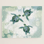Swimming Together 3 - Sea Turtle  Jigsaw Puzzle Gallery Image 1