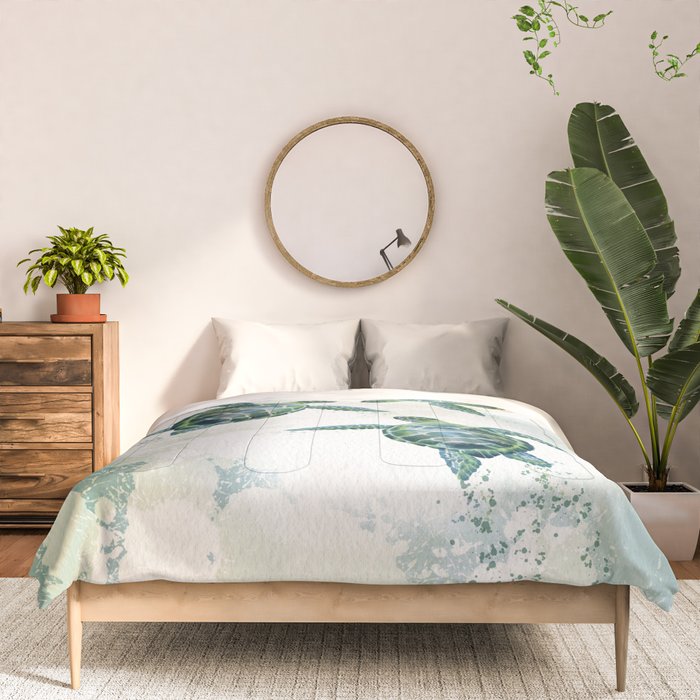 Swimming Together 3 - Sea Turtle  Comforter Gallery Image 3