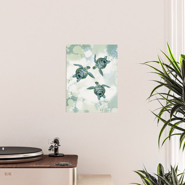 Swimming Together 3 - Sea Turtle  Poster Gallery Image 2