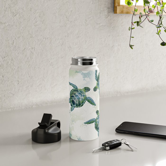 Swimming Together 3 - Sea Turtle  Water Bottle Gallery Image 4