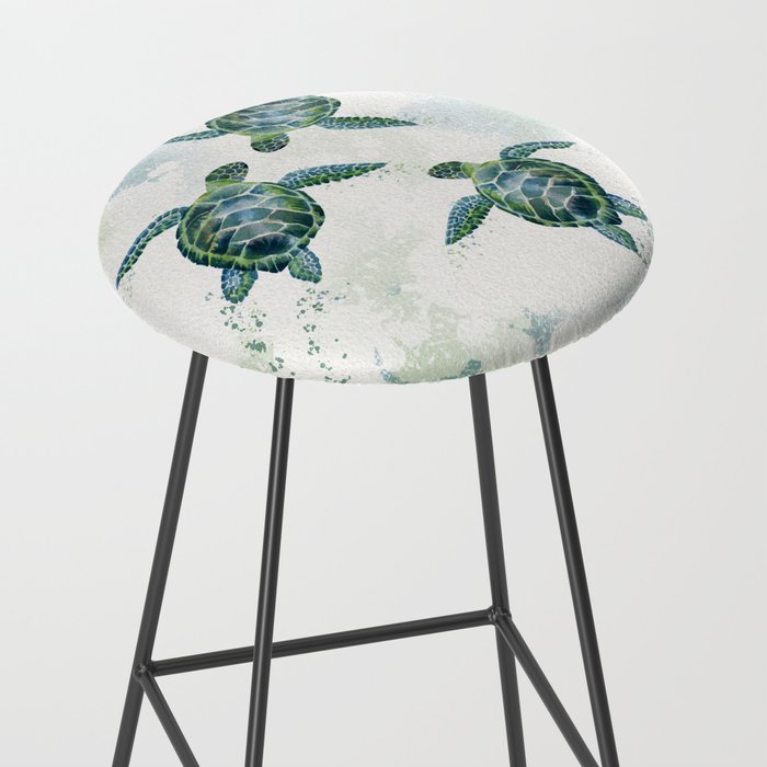 Swimming Together 3 - Sea Turtle  Stool Gallery Image 2