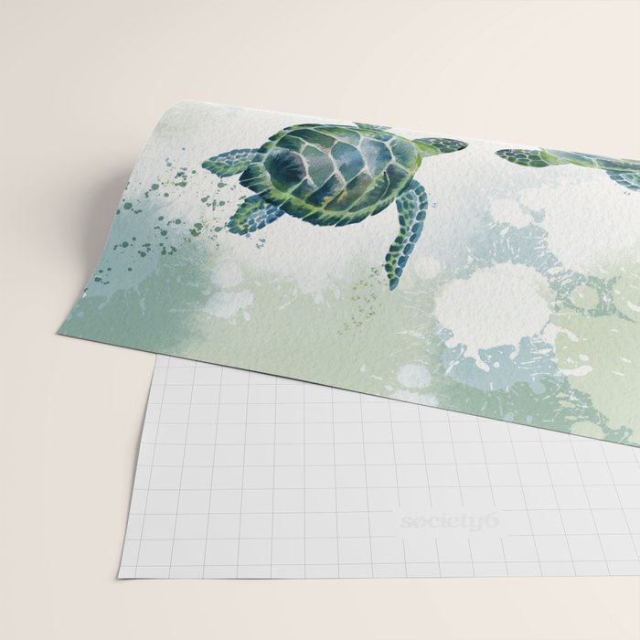 Swimming Together 3 - Sea Turtle  Wrapping Paper Gallery Image 2