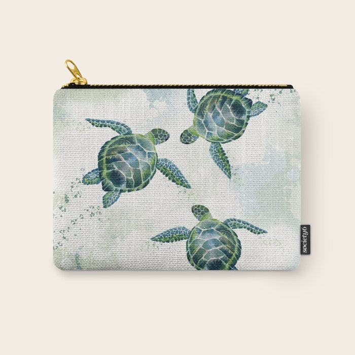 Swimming Together 3 - Sea Turtle  Carry All Pouch Gallery Image 1