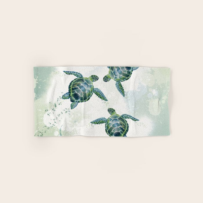 Swimming Together 3 - Sea Turtle  Bath Towel Gallery Image 1