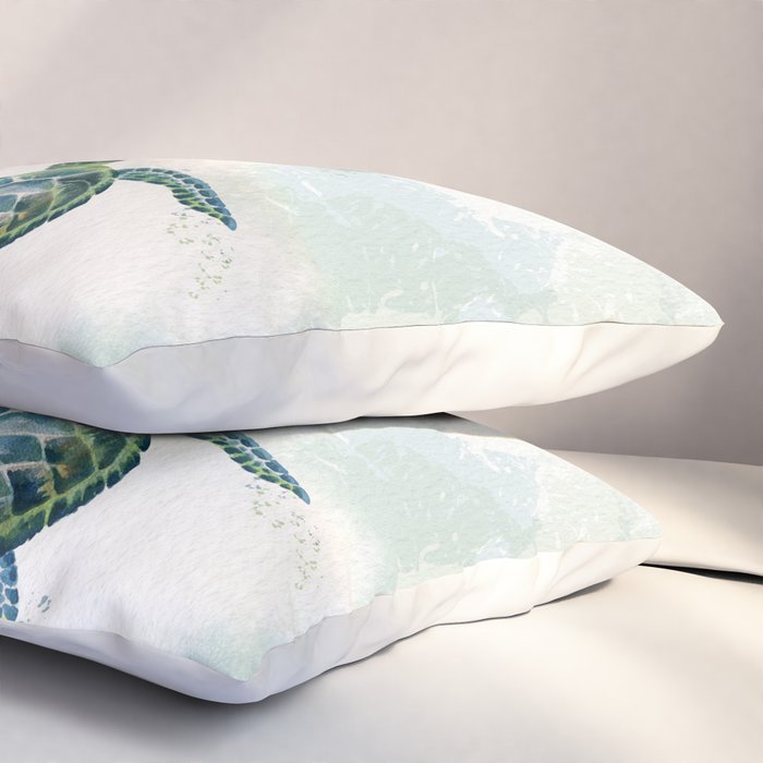 Swimming Together 3 - Sea Turtle  Pillow Sham Gallery Image 3