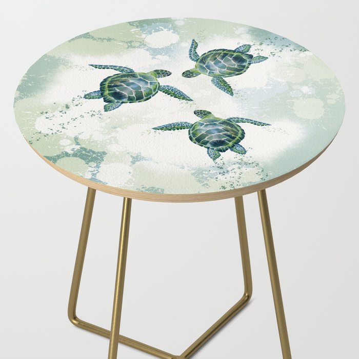 Swimming Together 3 - Sea Turtle  Side Table Gallery Image 2