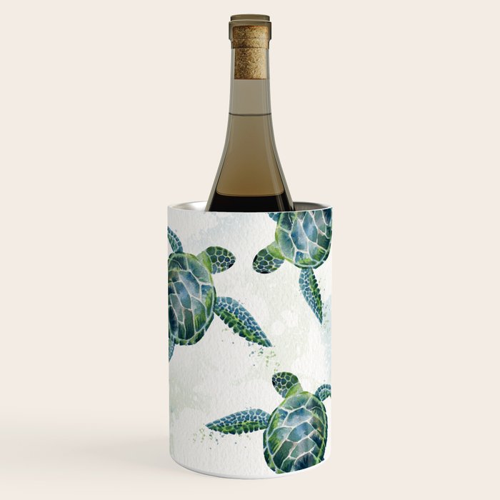 Swimming Together 3 - Sea Turtle  Wine Chiller Gallery Image 1