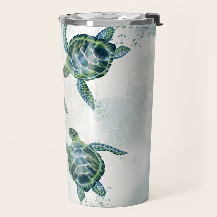 Swimming Together 3 - Sea Turtle  Travel Mug Gallery Image 2