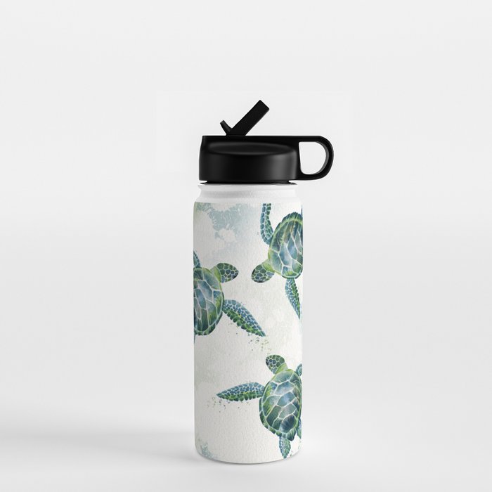 Swimming Together 3 - Sea Turtle  Water Bottle Gallery Image 1