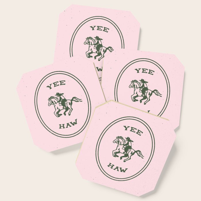 Yee Haw in Pink Coaster Gallery Image 1