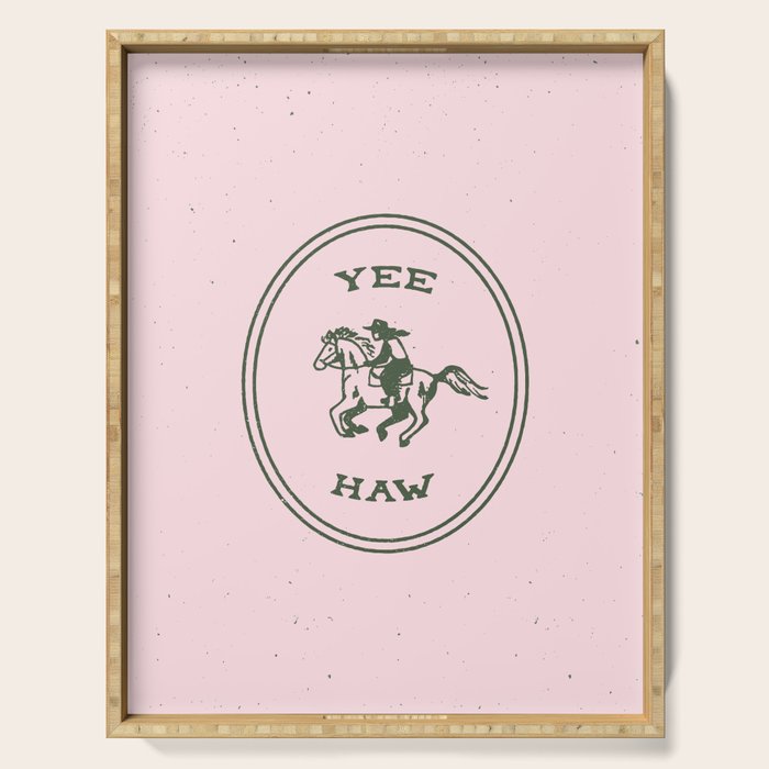 Yee Haw in Pink Serving Tray Gallery Image 1
