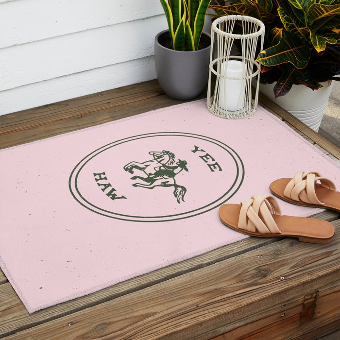 Yee Haw in Pink Outdoor Rug Gallery Image 2
