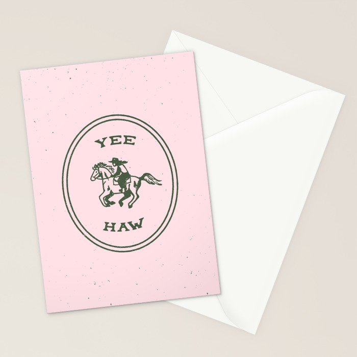 Yee Haw in Pink Stationery Card Gallery Image 2