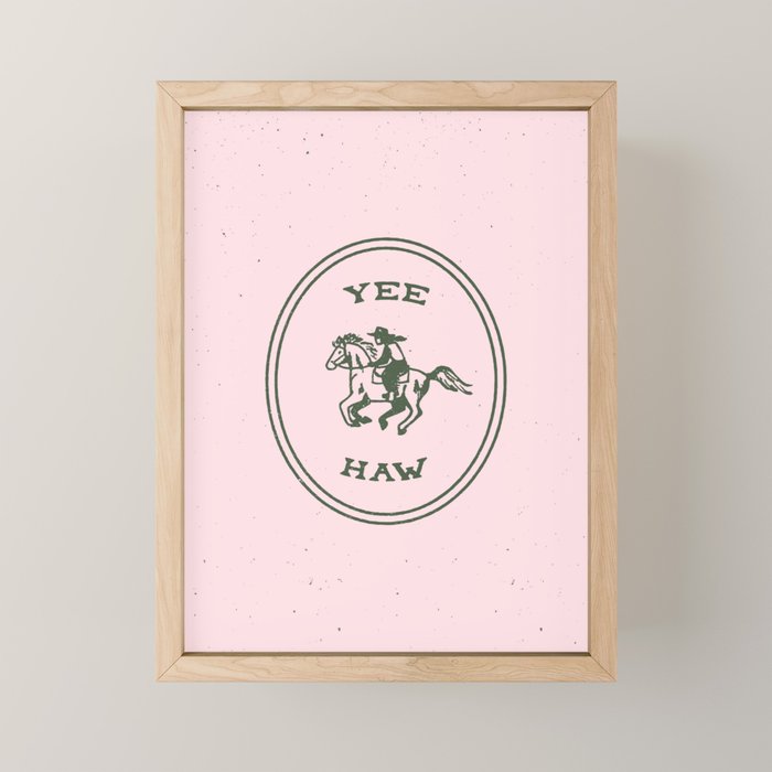Yee Haw in Pink Mini Art Print Gallery Image 1