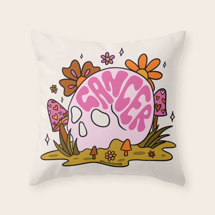 Cancer Skull Throw Pillow Gallery Image 6