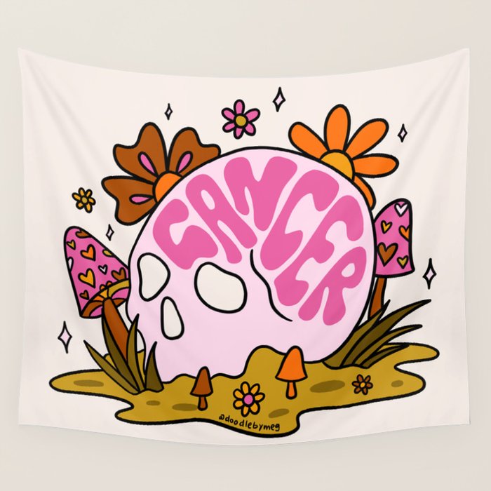 Cancer Skull Wall Tapestry Gallery Image 4
