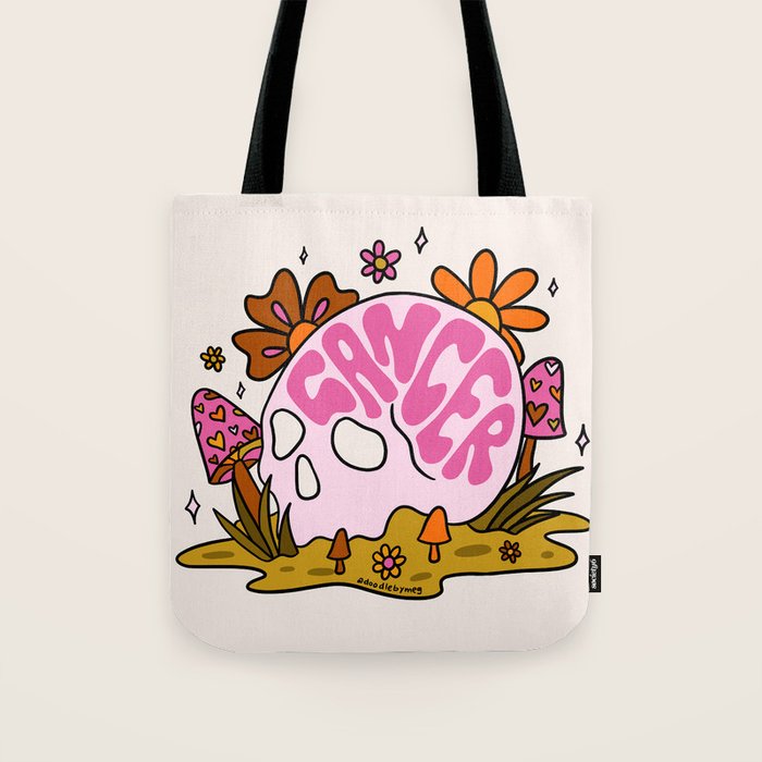 Cancer Skull Tote Bag Gallery Image 1