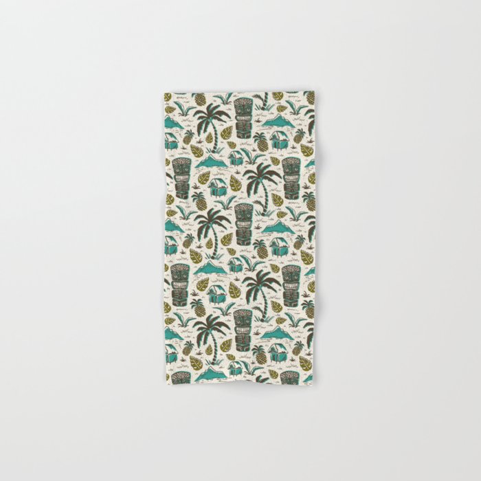 Tiki Party - Ivory Aqua Bath Towel Gallery Image 1