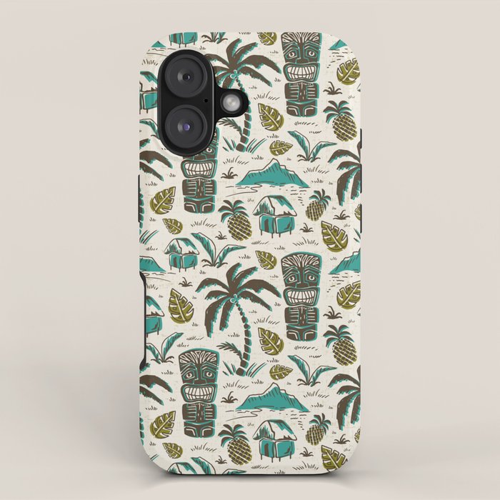 Tiki Party - Ivory Aqua iPhone Case Gallery Image 1