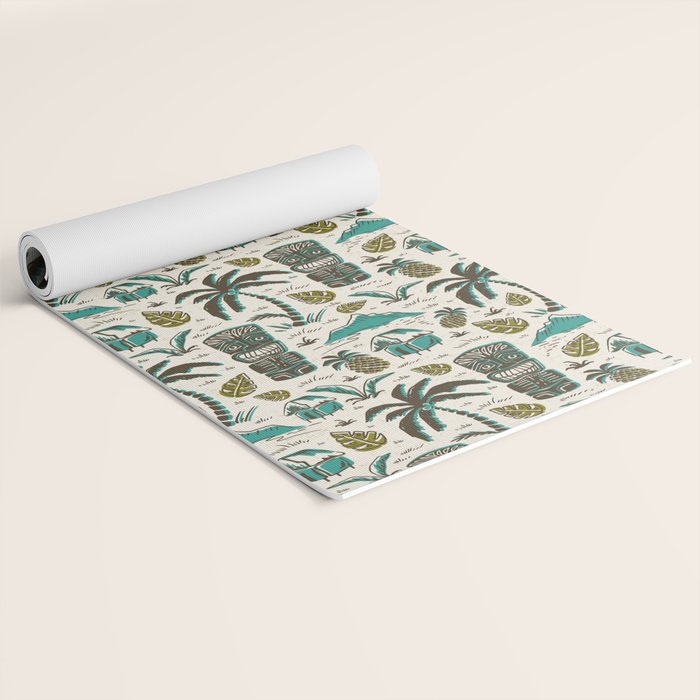 Tiki Party - Ivory Aqua Yoga Mat Gallery Image 2