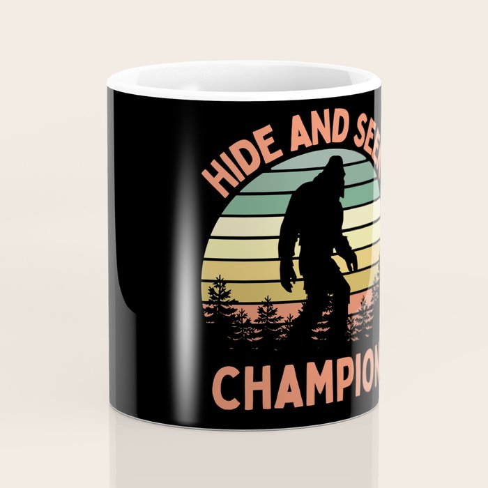 Bigfoot Hide And Seek Champion Funny Sasquatch Vintage Sunset Coffee Mug Gallery Image 4