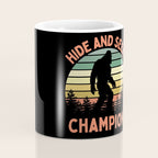 Bigfoot Hide And Seek Champion Funny Sasquatch Vintage Sunset Coffee Mug Gallery Image 4