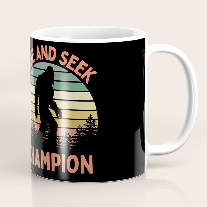 Bigfoot Hide And Seek Champion Funny Sasquatch Vintage Sunset Coffee Mug Gallery Image 1