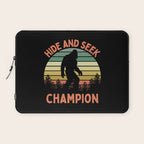 Bigfoot Hide And Seek Champion Funny Sasquatch Vintage Sunset Laptop Sleeve Gallery Image 1