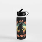 Bigfoot Hide And Seek Champion Funny Sasquatch Vintage Sunset Water Bottle Gallery Image 1