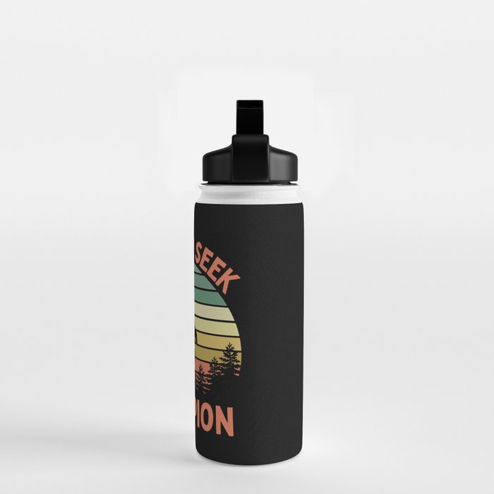Bigfoot Hide And Seek Champion Funny Sasquatch Vintage Sunset Water Bottle Gallery Image 2