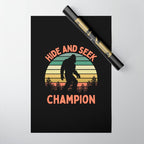 Bigfoot Hide And Seek Champion Funny Sasquatch Vintage Sunset Wrapping Paper Gallery Image 1