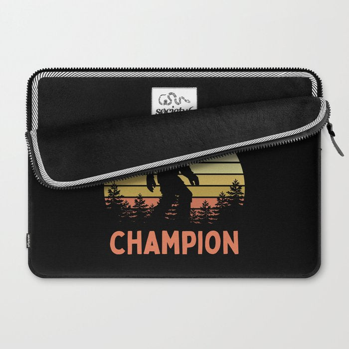 Bigfoot Hide And Seek Champion Funny Sasquatch Vintage Sunset Laptop Sleeve Gallery Image 2